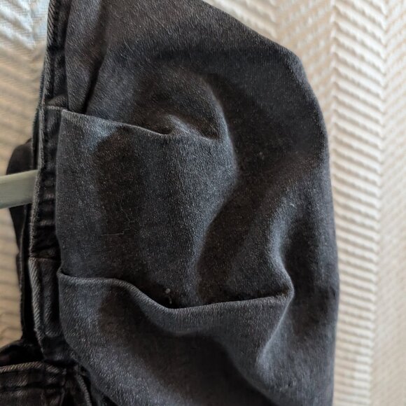 H&M Grey Puff Sleeve Denim Mini Dress Small Bodycon Streetwear - Picture 8 of 11